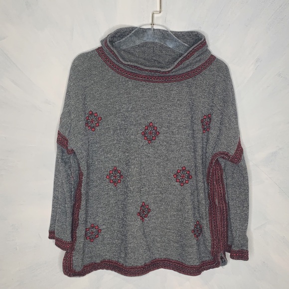 Lucky Brand Tops - Lucky Lotus Funnel Neck Embroidered Pullover XL